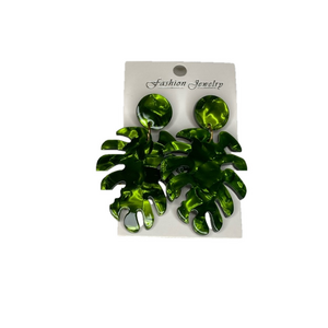 Fashion Jewelry Palm Tree Leaf Drop Earrings – Green – NWOT
